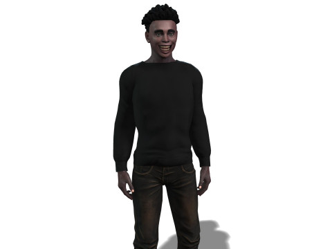 Realistic Black Man 3D Modell