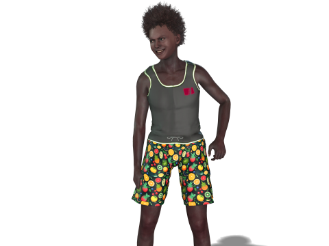 Stylized Black Boy Fully Textured Ready for Animation Games 3D Model