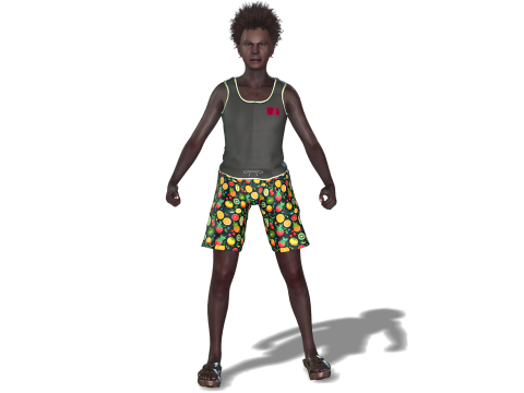 Stylized Black Boy Fully Textured Ready for Animation Games 3D Model