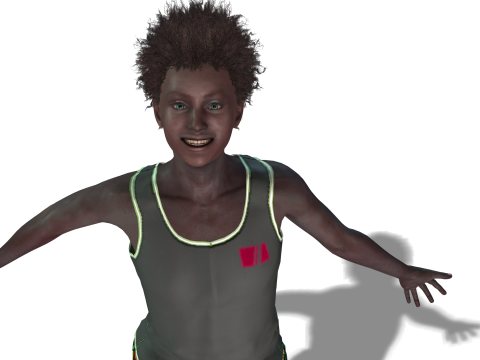 Stylized Black Boy Fully Textured Ready for Animation Games 3D Model