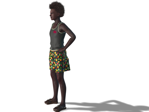 Stylized Black Boy Fully Textured Ready for Animation Games 3D Model