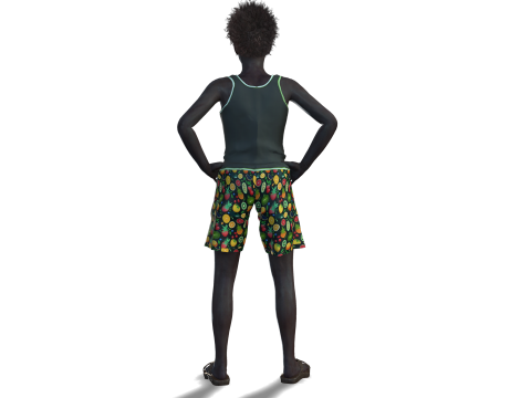 Stylized Black Boy Fully Textured Ready for Animation Games 3D Model