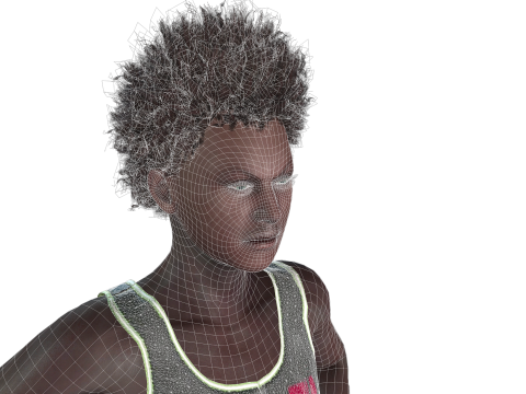 Stylized Black Boy Fully Textured Ready for Animation Games 3D Model