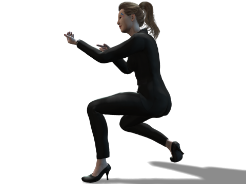 Japanese Business Lady - Fully Rigged Game Ready 3D Model