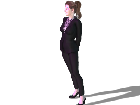 Japanese Business Lady - Fully Rigged Game Ready 3D Model