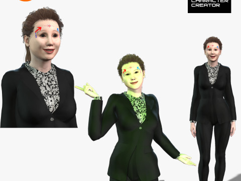 Japanese Business Lady - Fully Rigged Game Ready 3D Model
