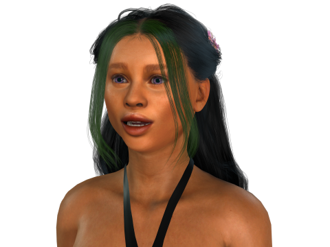 Black Dress Princess - Elegant 3D Female Character Model Modèle 3D