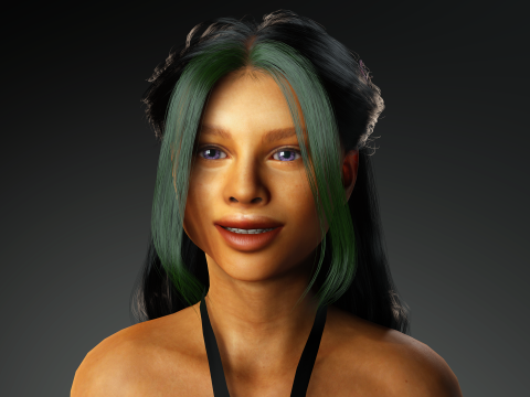 Black Dress Princess - Elegant 3D Female Character Model Modèle 3D
