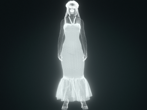 Black Dress Princess - Elegant 3D Female Character Model Modèle 3D