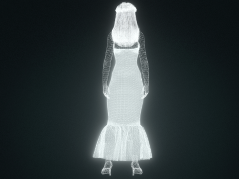 Black Dress Princess - Elegant 3D Female Character Model Modèle 3D