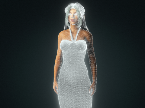 Black Dress Princess - Elegant 3D Female Character Model Modèle 3D