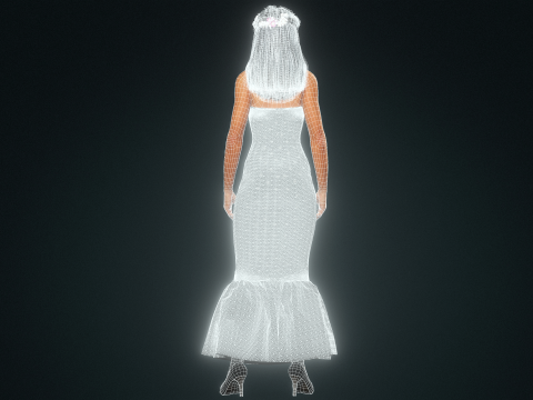Black Dress Princess - Elegant 3D Female Character Model Modèle 3D