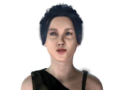 Sci-Fi Princess Cyberpunk Royalty with Metallic Arms 3D Model
