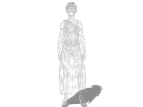 Sci-Fi Princess Cyberpunk Royalty with Metallic Arms 3D Model