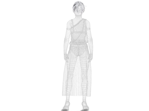 Sci-Fi Princess Cyberpunk Royalty with Metallic Arms 3D Model