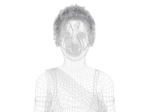Sci-Fi Princess Cyberpunk Royalty with Metallic Arms 3D Model