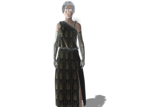 Sci-Fi Princess Cyberpunk Royalty with Metallic Arms 3D Model