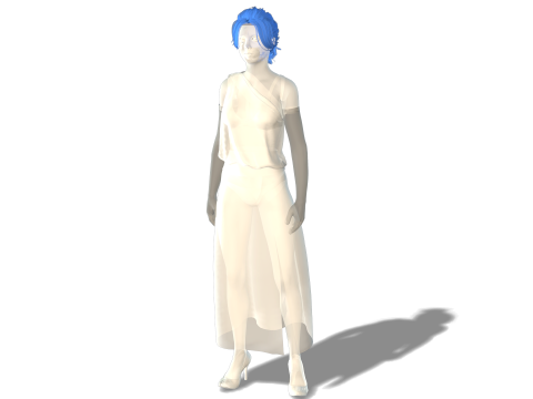 Sci-Fi Princess Cyberpunk Royalty with Metallic Arms 3D Model