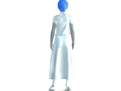 Sci-Fi Princess Cyberpunk Royalty with Metallic Arms 3D Model