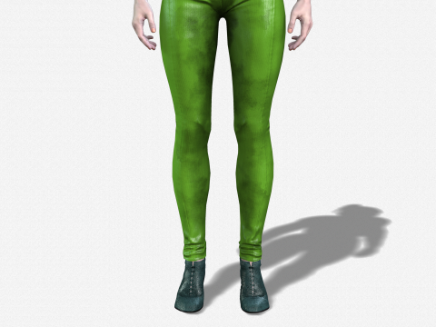 Realistic Female 3D Character Model Sci-Fi Action Hero in Green Suit 3D Model