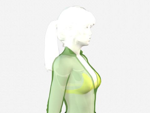 Realistic Female 3D Character Model Sci-Fi Action Hero in Green Suit 3D Model