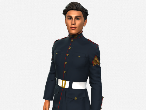 High-Quality 3D Soldier Boy Character Game Ready Rigged and Animated 3D Model