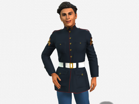 High-Quality 3D Soldier Boy Character Game Ready Rigged and Animated Modelo 3D