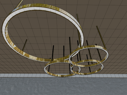 Modern Luxury Bedroom 3D Scene Elegant Interior with Vanity Gold Lights 3D 模型