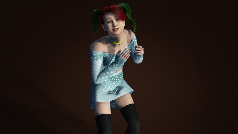 Stylish 3D Girl Character Model High Quality Design Showcase 3D Model .c4d .max .obj .3ds .fbx .stl .blend