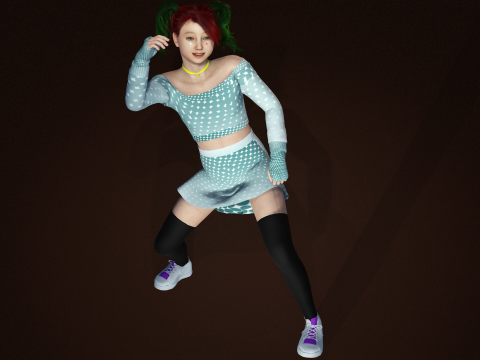Stylish 3D Girl Character Model High Quality Design Showcase 3D Model
