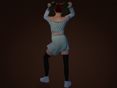 Stylish 3D Girl Character Model High Quality Design Showcase 3D Model