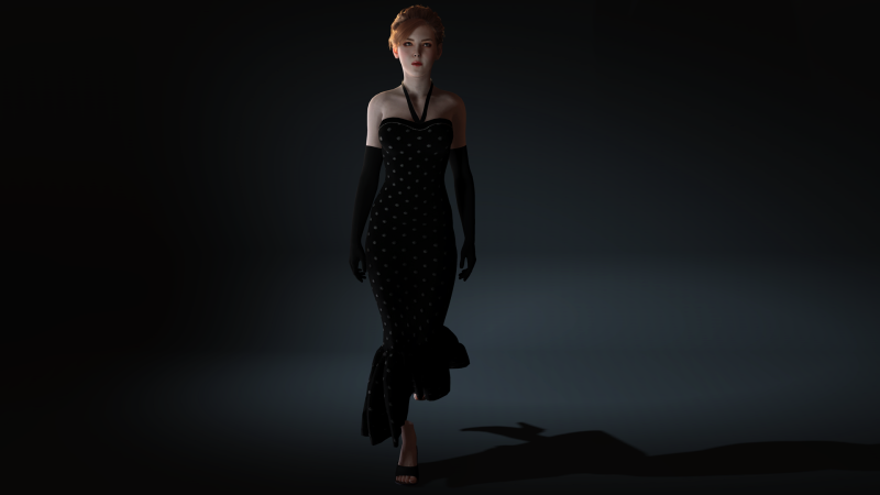 Stunning 3D Glamorous Evening Woman High Fashion Character Model 3D Model .c4d .max .obj .3ds .fbx .stl .blend 