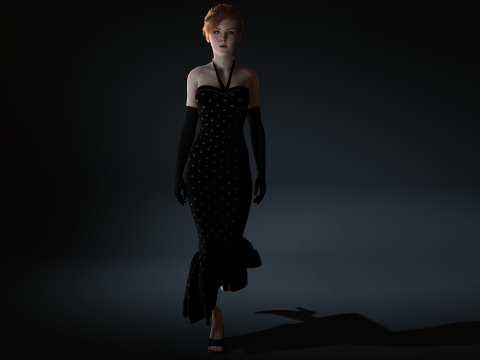Stunning 3D Glamorous Evening Woman High Fashion Character Model 3D Модель