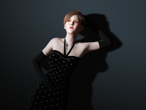 Stunning 3D Glamorous Evening Woman High Fashion Character Model 3D Model