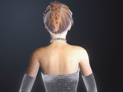 Stunning 3D Glamorous Evening Woman High Fashion Character Model 3D Model