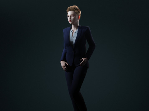 Elegant Businesswoman Realistic 3D Female Character for iClone CC4 3D 模型