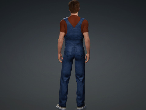 Realistic Male Worker Fully Rigged 3D Character for iClone CC4 3D Model