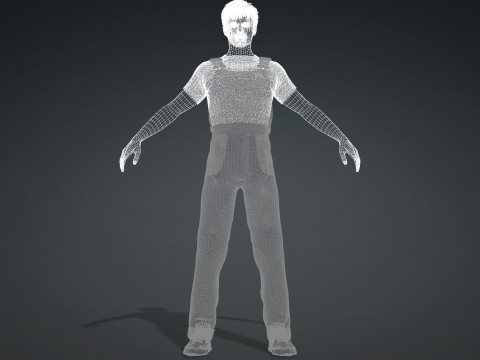 Realistic Male Worker Fully Rigged 3D Character for iClone CC4 3D Model