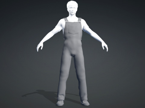 Realistic Male Worker Fully Rigged 3D Character for iClone CC4 3D Model