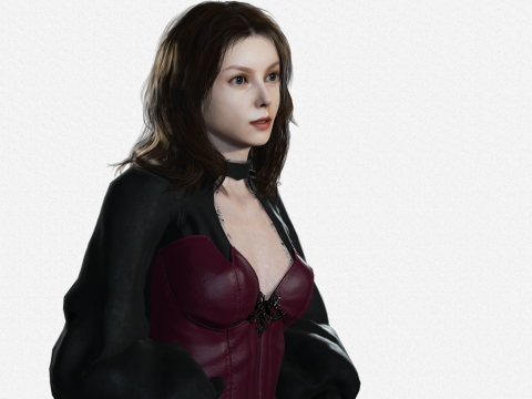 Cute Witch Enchanted Female Character CC4 iClone 8 Game-Ready Rigged Stylized Beauty 3D Model