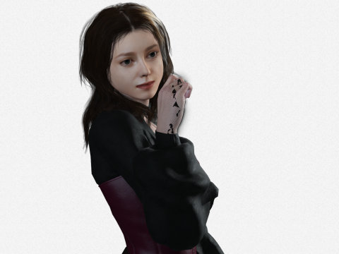 Cute Witch Enchanted Female Character CC4 iClone 8 Game-Ready Rigged Stylized Beauty 3D Model