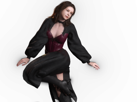 Cute Witch Enchanted Female Character CC4 iClone 8 Game-Ready Rigged Stylized Beauty 3D Model