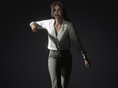 Elegant kantoormeisje Realistisch CC4 vrouwelijk karakter iClone 8 Ready Hoogwaardige PBR Rigged St 3D Model