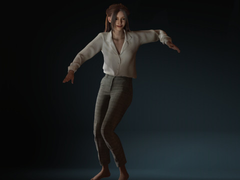 Elegant kantoormeisje Realistisch CC4 vrouwelijk karakter iClone 8 Ready Hoogwaardige PBR Rigged St 3D Model