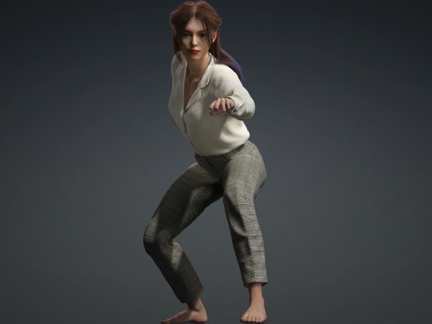 Elegant kantoormeisje Realistisch CC4 vrouwelijk karakter iClone 8 Ready Hoogwaardige PBR Rigged St 3D Model