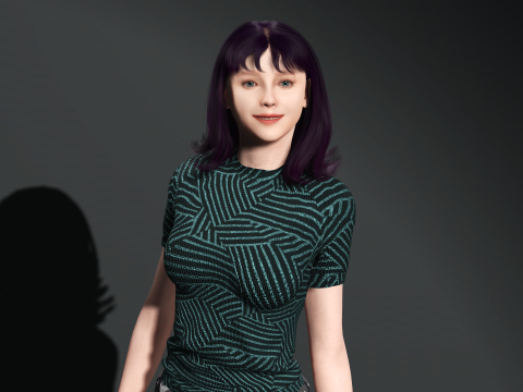 Realistische junge weibliche Figur, CC4 und iClone 8 bereit, hochwertiges PBR-stilisiertes modernes Outfit 3D Modell