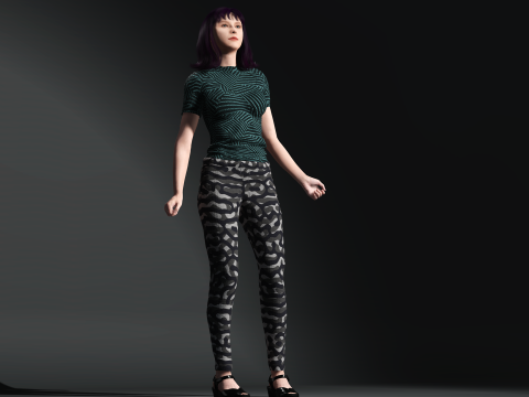 Realistische junge weibliche Figur, CC4 und iClone 8 bereit, hochwertiges PBR-stilisiertes modernes Outfit 3D Modell
