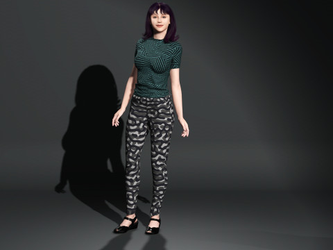 Realistische junge weibliche Figur, CC4 und iClone 8 bereit, hochwertiges PBR-stilisiertes modernes Outfit 3D Modell