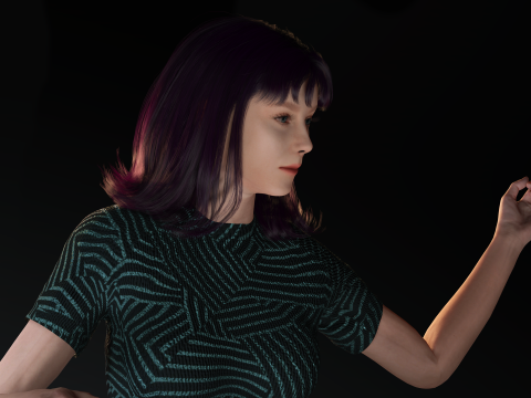 Realistische junge weibliche Figur, CC4 und iClone 8 bereit, hochwertiges PBR-stilisiertes modernes Outfit 3D Modell