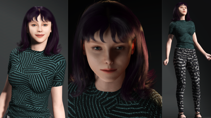 Realistische junge weibliche Figur, CC4 und iClone 8 bereit, hochwertiges PBR-stilisiertes modernes Outfit 3D Modell .c4d .max .obj .3ds .fbx .stl .blend